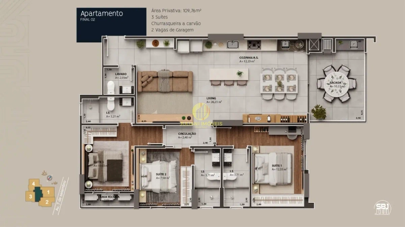 Apartamento no Ed. Ilha de Cozumel em Itajaí