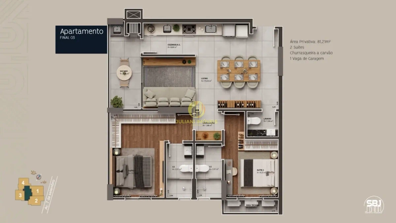 Apartamento no Ilha de Cozumel em Itajaí