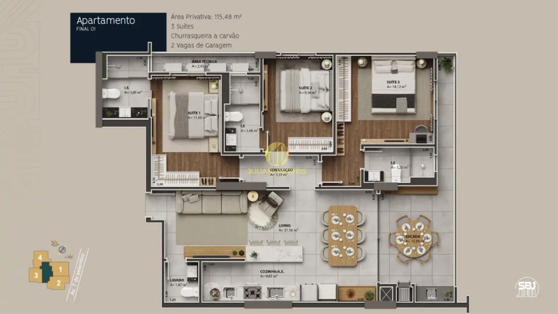 Apartamento no Ilha de Cozumel em Itajaí