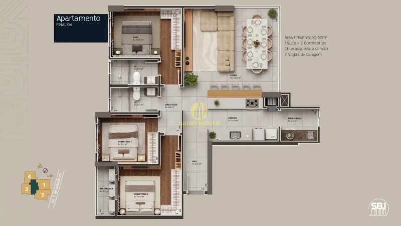 Apartamento no Ilha de Cozumel na Fazenda