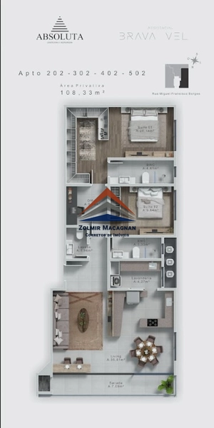 Apartamento 3 dormitórios a 240 metros da Praia Brava - Itajaí SC: 34ª foto da galeria de imagens do imóvel