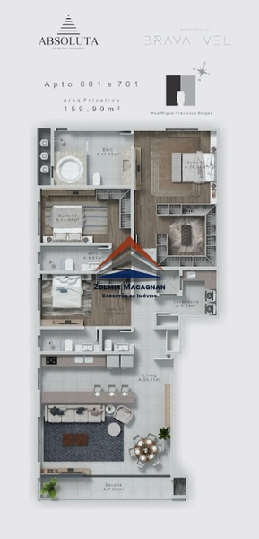 Apartamento 3 dormitórios a 240 metros da Praia Brava - Itajaí SC: 36ª foto da galeria de imagens do imóvel