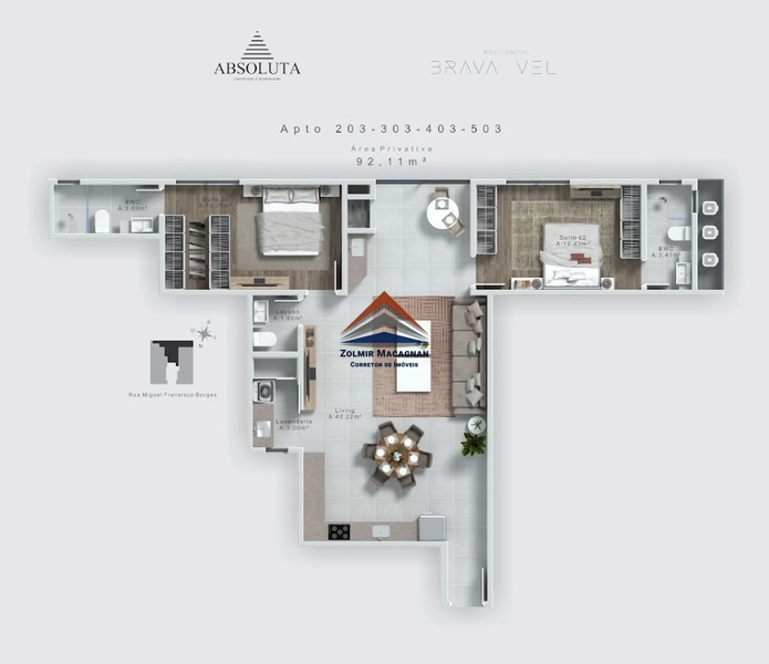 Apartamento 3 dormitórios a 240 metros da Praia Brava - Itajaí SC: 35ª foto da galeria de imagens do imóvel