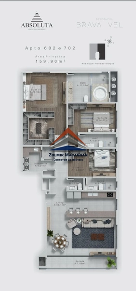 Apartamento 3 dormitórios a 240 metros da Praia Brava - Itajaí SC: 37ª foto da galeria de imagens do imóvel
