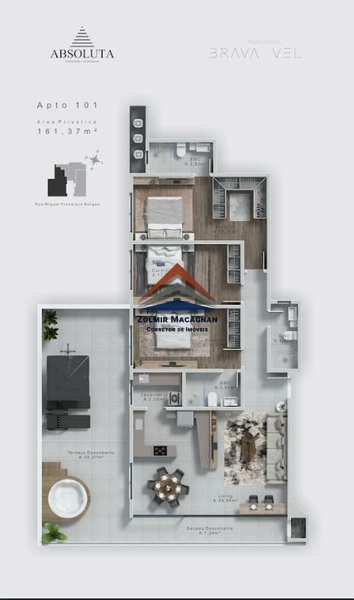 Apartamento 3 dormitórios a 240 metros da Praia Brava - Itajaí SC: 30ª foto da galeria de imagens do imóvel