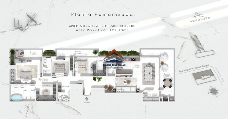 Apartamento 3 suítes, na planta a 180 metros da praia em Itajaí SC: 70ª foto da galeria de imagens do imóvel
