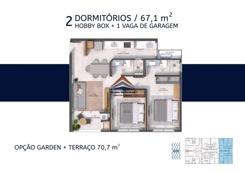Apartamento 1 dormitório na planta em Florianópolis: 19ª foto da galeria de imagens do imóvel