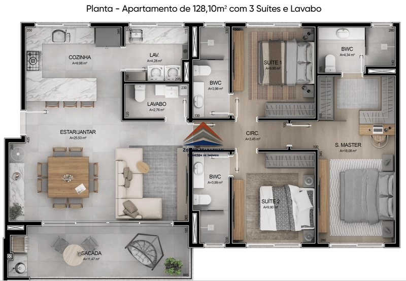 Apartamentos na Planta no Bairro Cacupé - Florianópolis SC: 18ª foto da galeria de imagens do imóvel