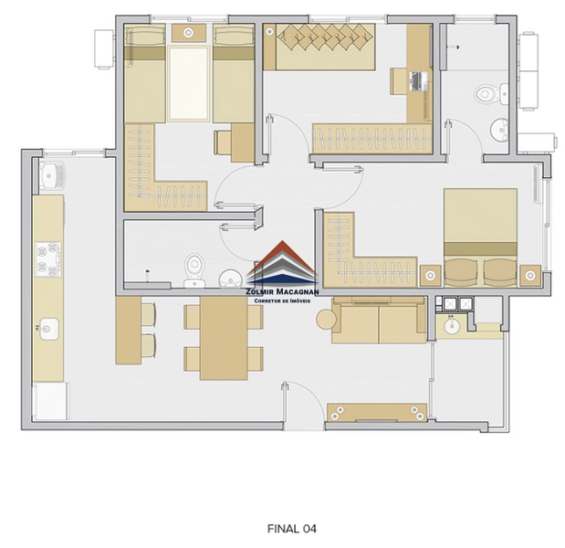 Apartamentos 3 dormitórios em construção à Venda na cidade Palhoça SC: 9ª foto da galeria de imagens do imóvel