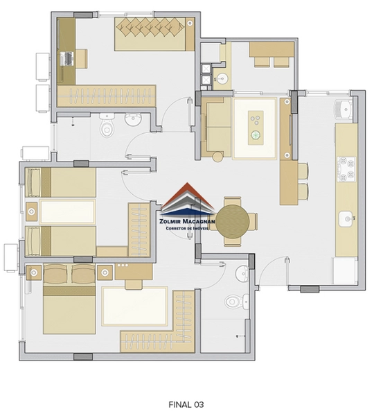 Apartamentos 3 dormitórios em construção à Venda na cidade Palhoça SC: 8ª foto da galeria de imagens do imóvel