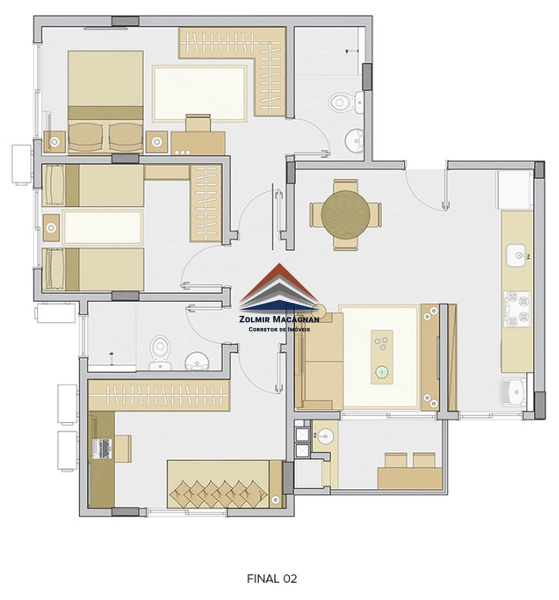 Apartamentos 3 dormitórios em construção à Venda na cidade Palhoça SC: 7ª foto da galeria de imagens do imóvel