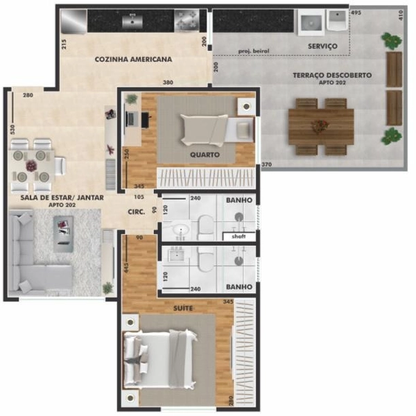 APARTAMENTO COM ÁREA PRIVATIVA SANTA TEREZINHA | 65M² aprox. |: 7ª foto da galeria de imagens do imóvel