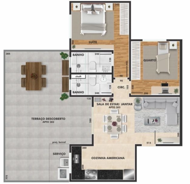 APARTAMENTO COM ÁREA PRIVATIVA SANTA TEREZINHA | 65M² aprox. |: 10ª foto da galeria de imagens do imóvel