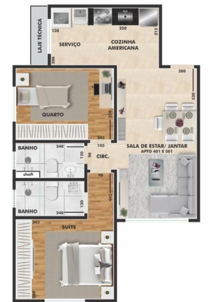 APARTAMENTO COM ÁREA PRIVATIVA SANTA TEREZINHA | 65M² aprox. |: 12ª foto da galeria de imagens do imóvel