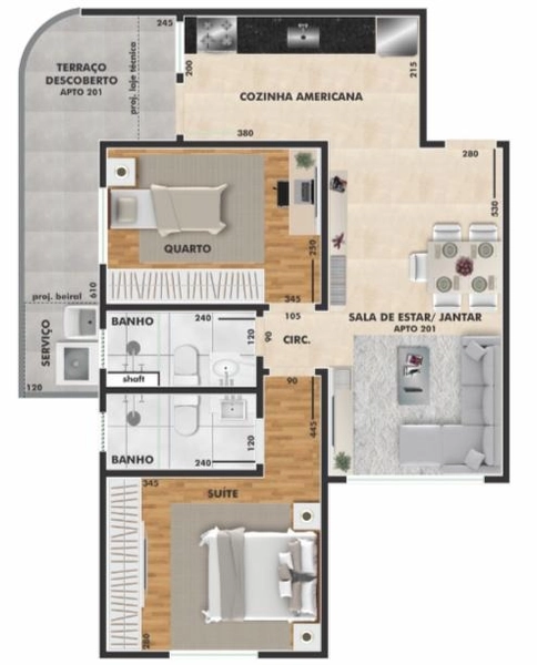 APARTAMENTO COM ÁREA PRIVATIVA SANTA TEREZINHA | 65M² aprox. |: 6ª foto da galeria de imagens do imóvel