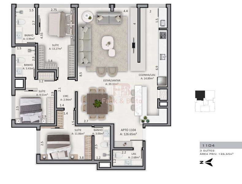 Excelente apartamento 3 suite , amplo de frente em Capão da Canoa: 10ª foto da galeria de imagens do imóvel